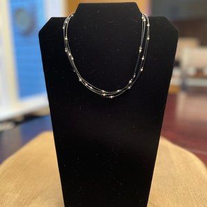 Silpada N1976 Multi-Strand Black Leather Necklace